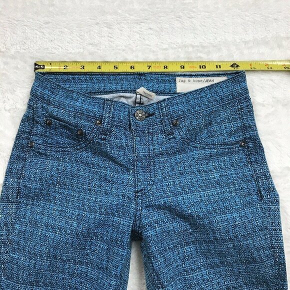 Rag & Bone Womens Jeans Size 24 Legging Skinny Blue Tweed Print - Picture 7 of 9